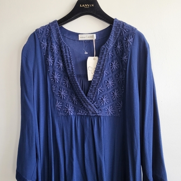 New Johnny Was Hi Lo Weekend Deep Indigo Pullover Tunic Dress NWT Size XS - Picture 8 of 12